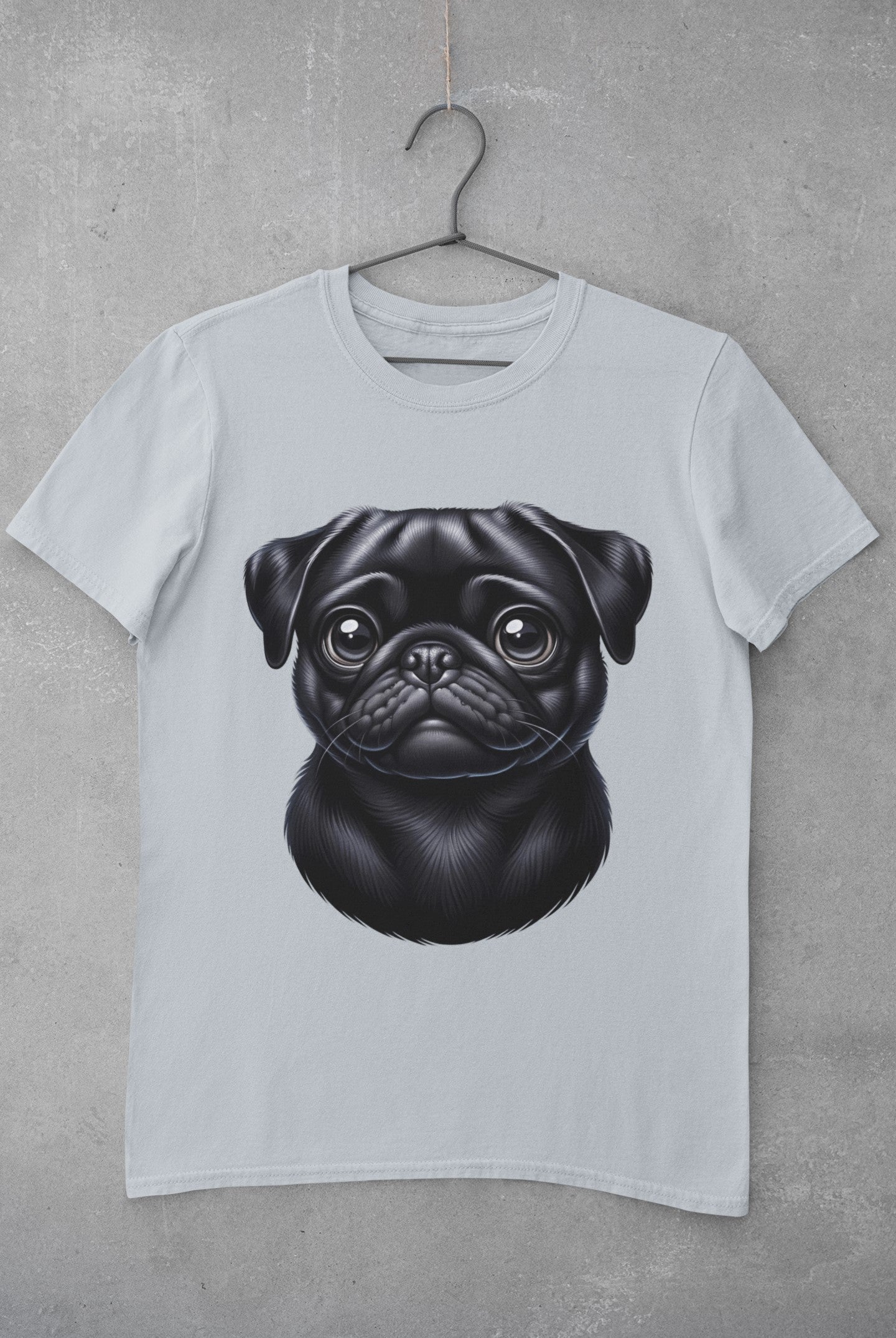 Pug Black Cartoon Graphic Tee
