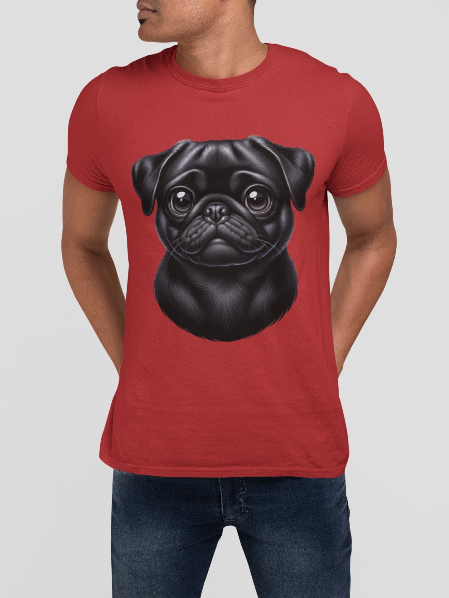 Pug Black Cartoon Graphic Tee