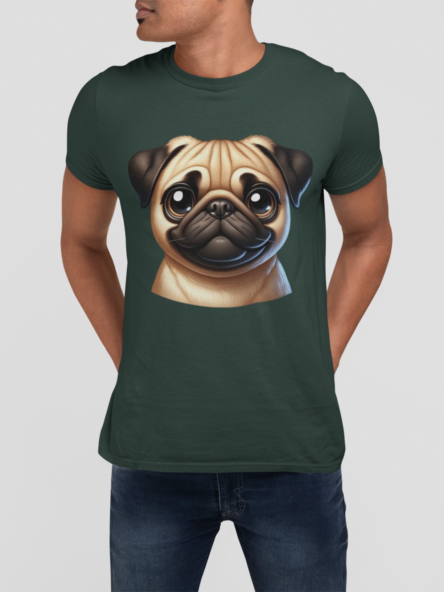 Pug Fawn Cartoon Graphic Tee