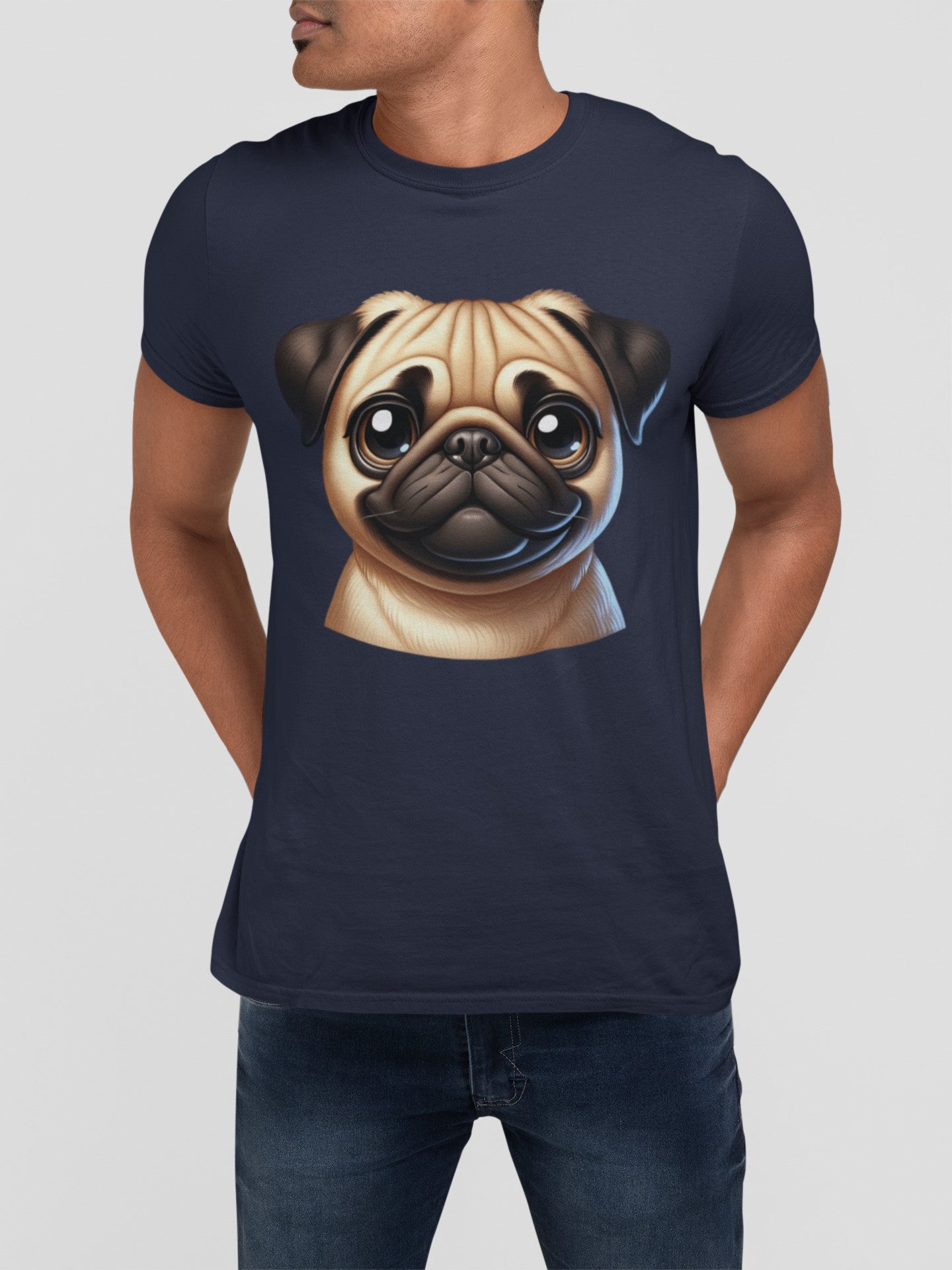 Pug Fawn Cartoon Graphic Tee