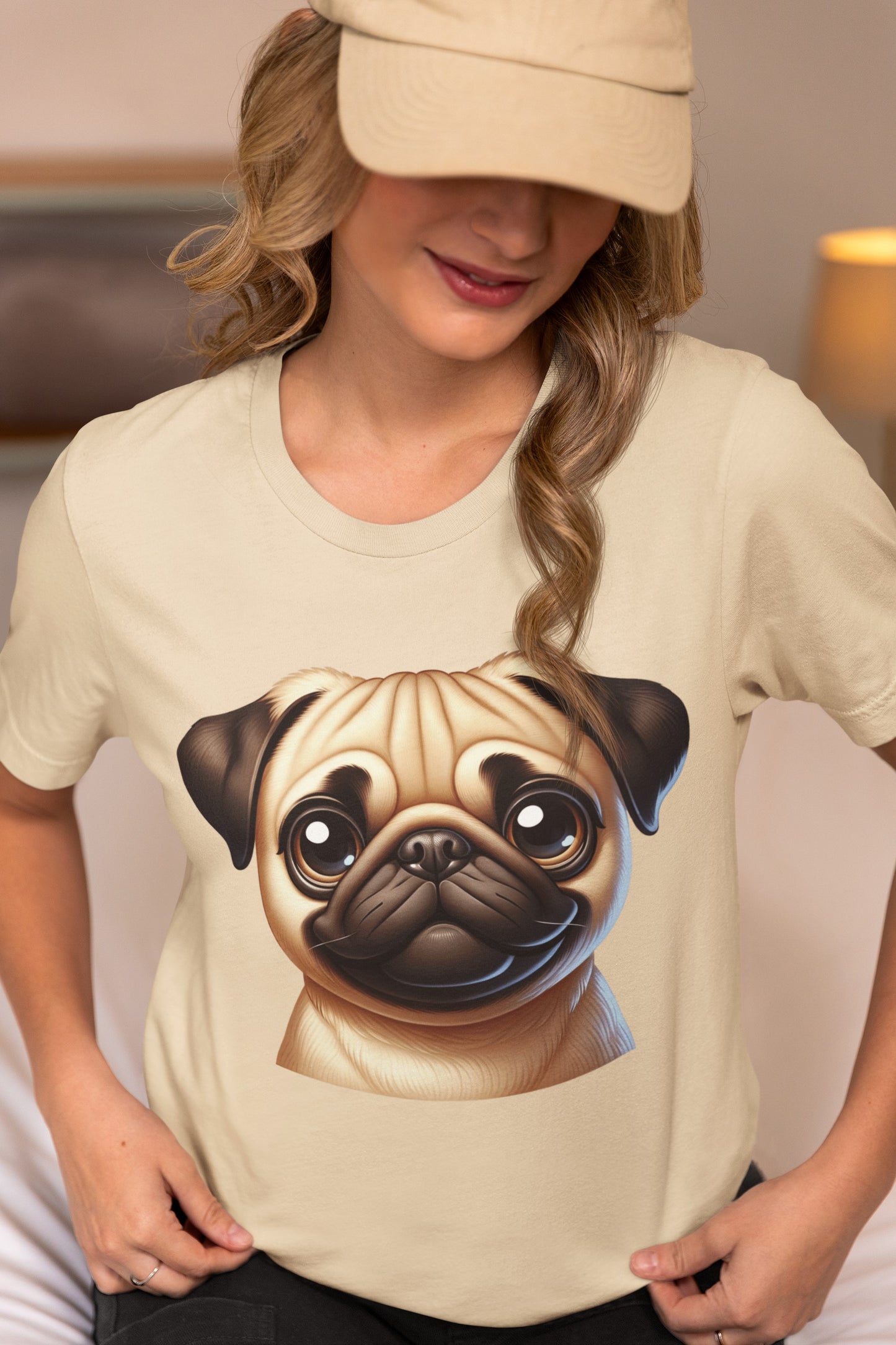 Pug Fawn Cartoon Graphic Tee