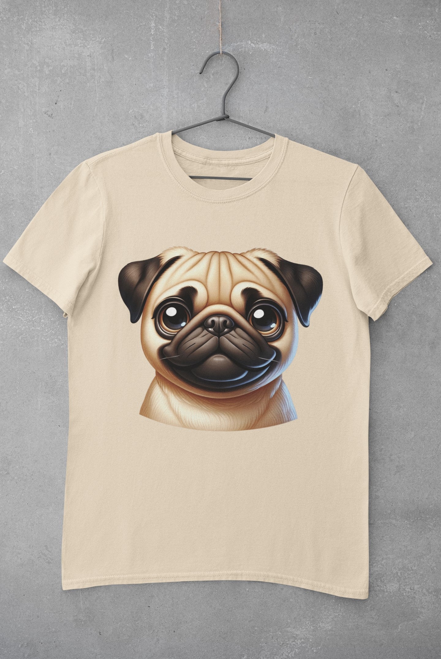 Pug Fawn Cartoon Graphic Tee
