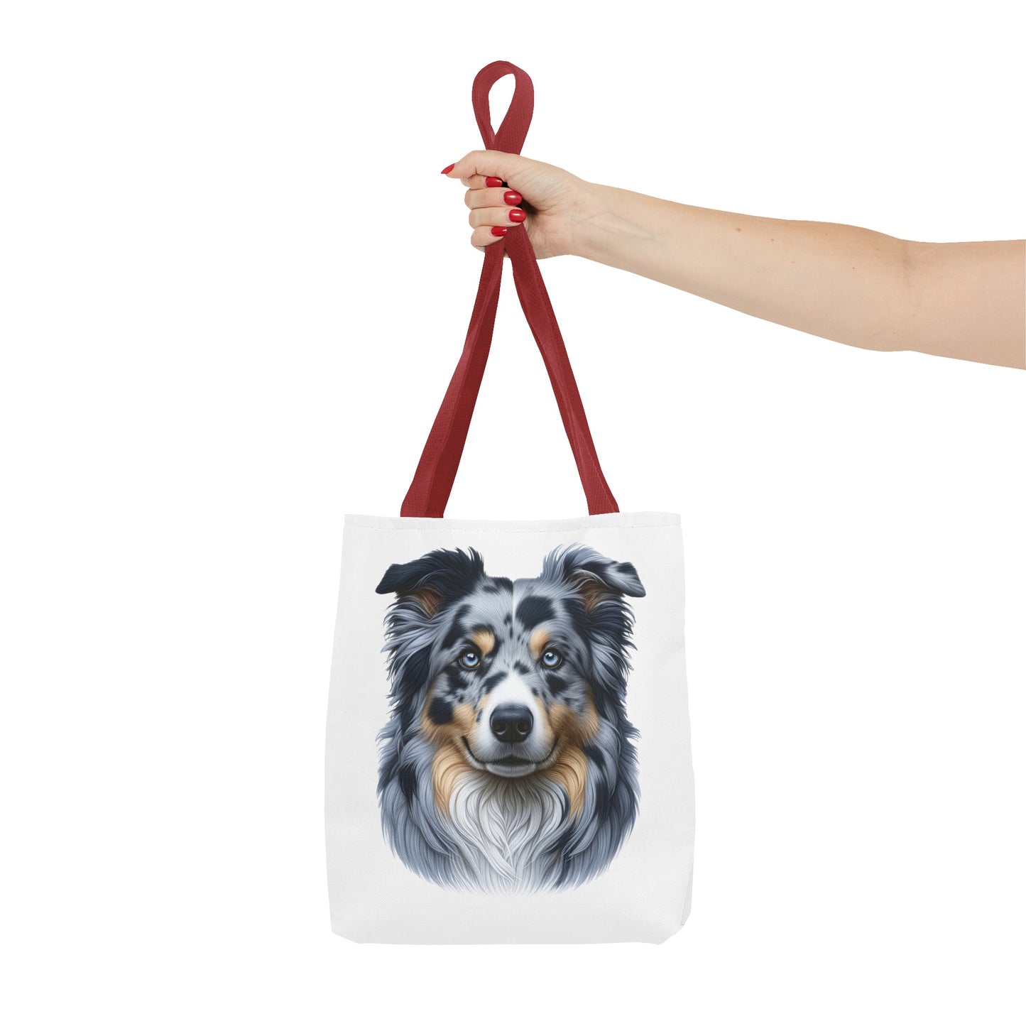 Australian Shepherd Blue Merle Realistic Illustration Tote Bag