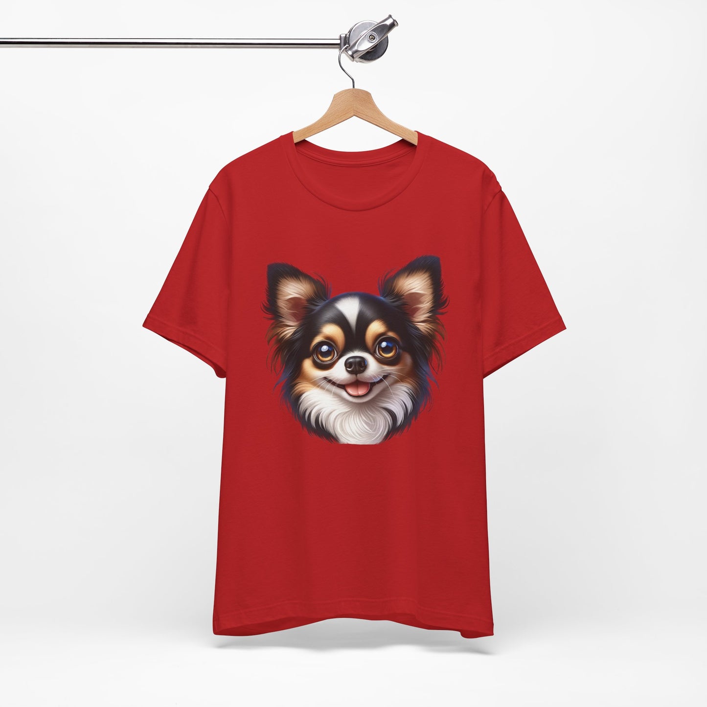 Chihuahua Tricolor Long Coat Cartoon Graphic Tee
