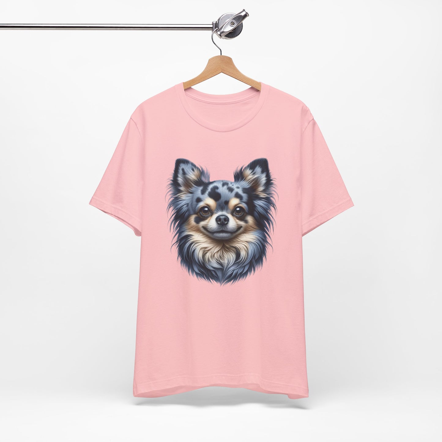 Chihuahua Blue Merle Pattern Long Coat Realistic Graphic Tee