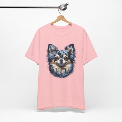 Chihuahua Blue Merle Pattern Long Coat Realistic Graphic Tee