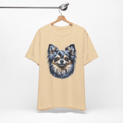 Chihuahua Blue Merle Pattern Long Coat Realistic Graphic Tee