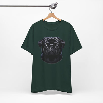 Pug Black Realistic Graphic Tee