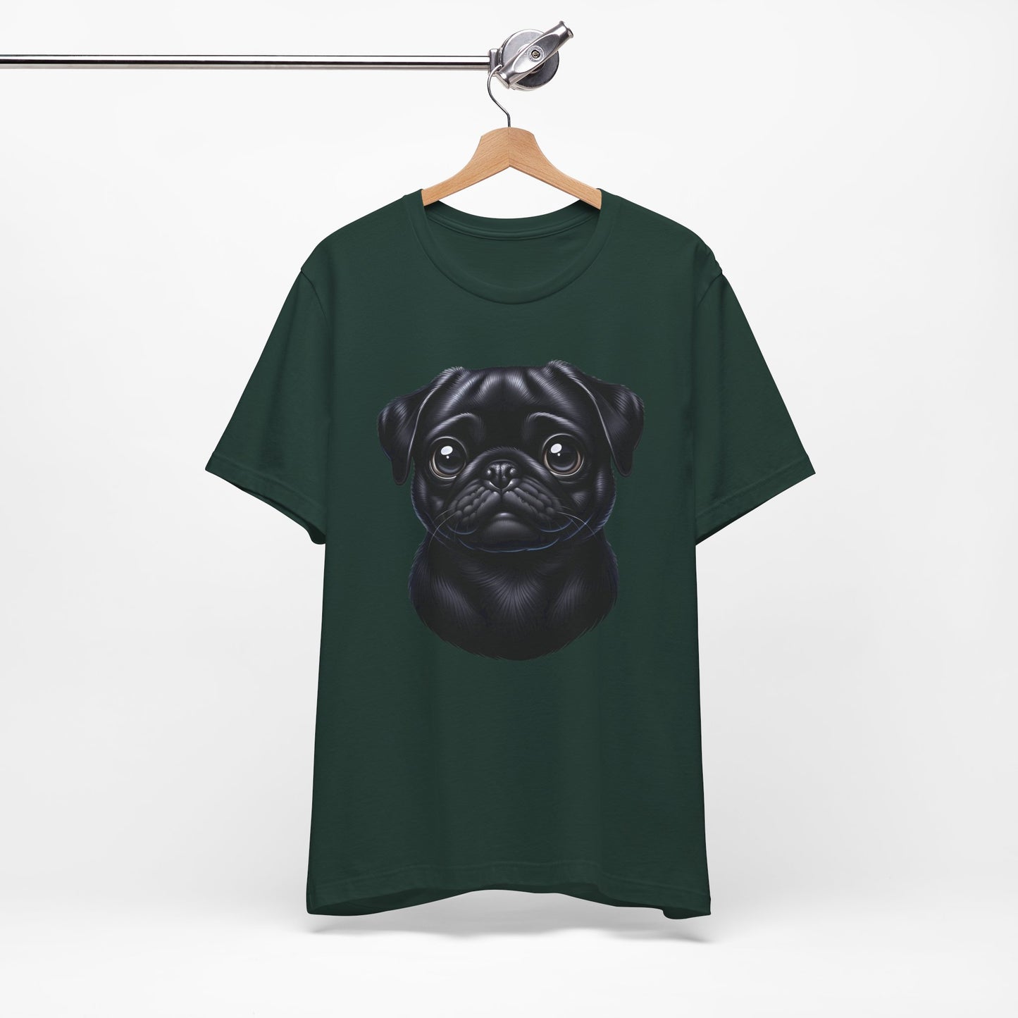 Pug Black Cartoon Graphic Tee