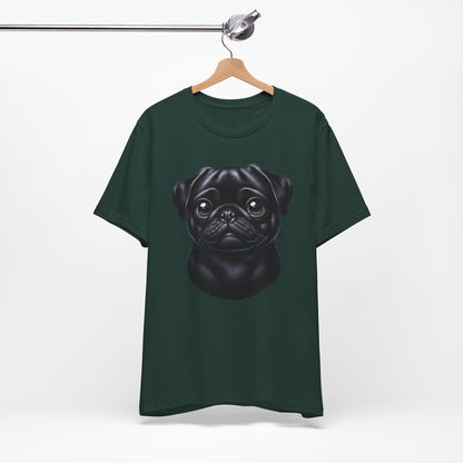 Pug Black Cartoon Graphic Tee