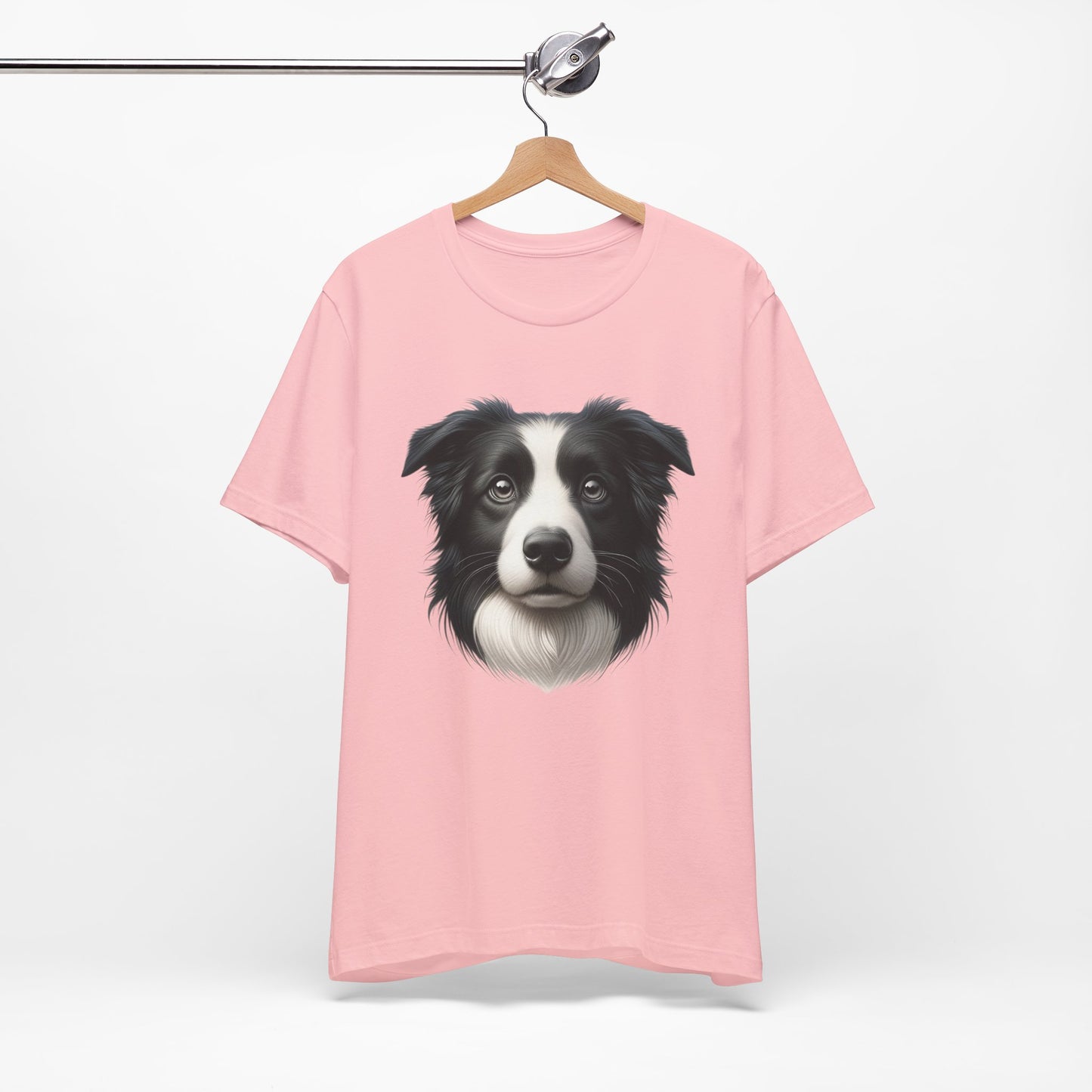 Border Collie Black & White Realistic Graphic Tee