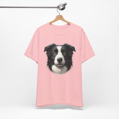 Border Collie Black & White Realistic Graphic Tee