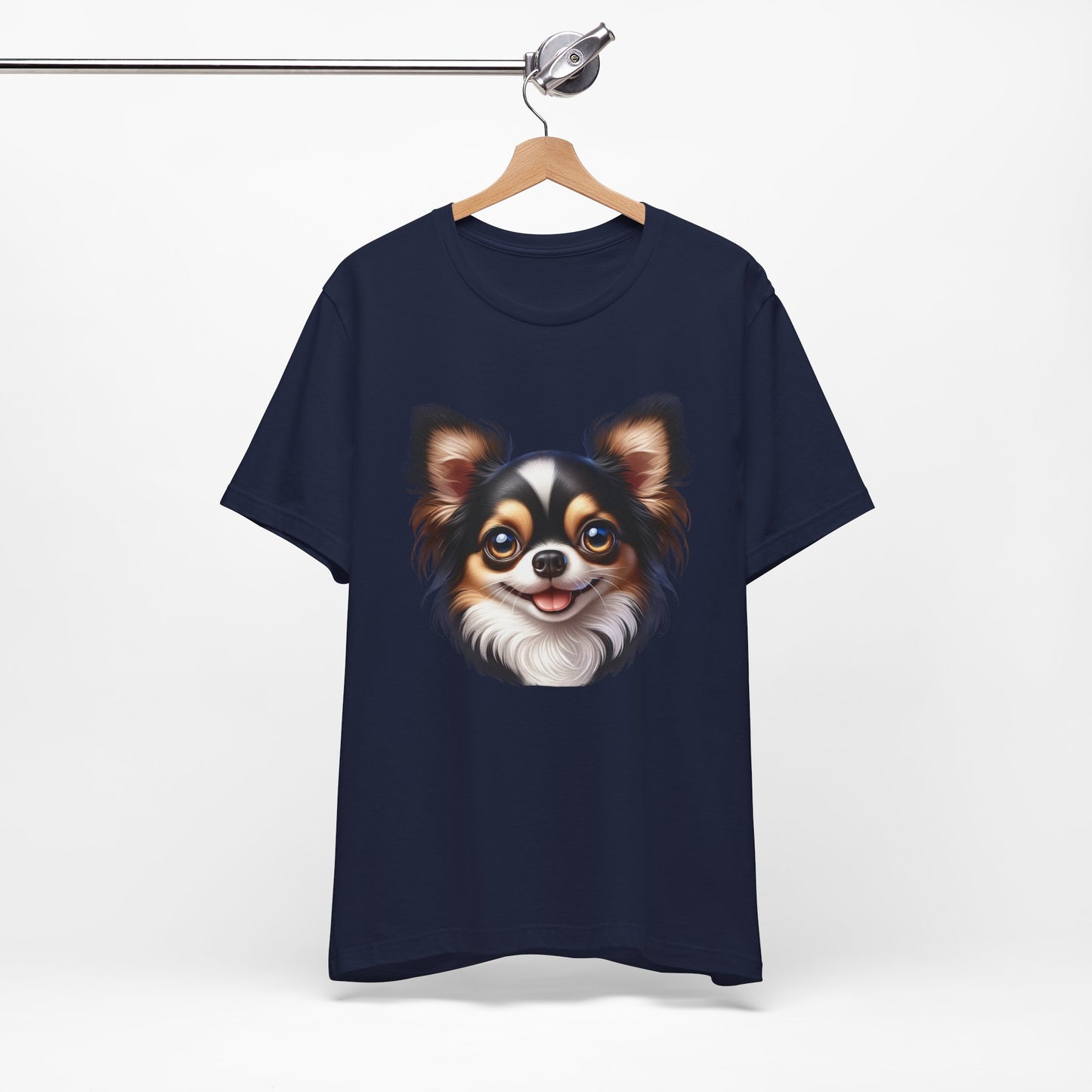 Chihuahua Tricolor Long Coat Cartoon Graphic Tee