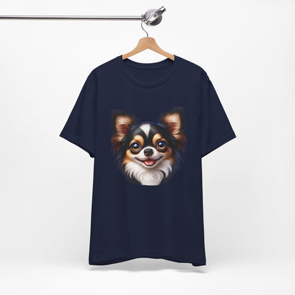 Chihuahua Tricolor Long Coat Cartoon Graphic Tee