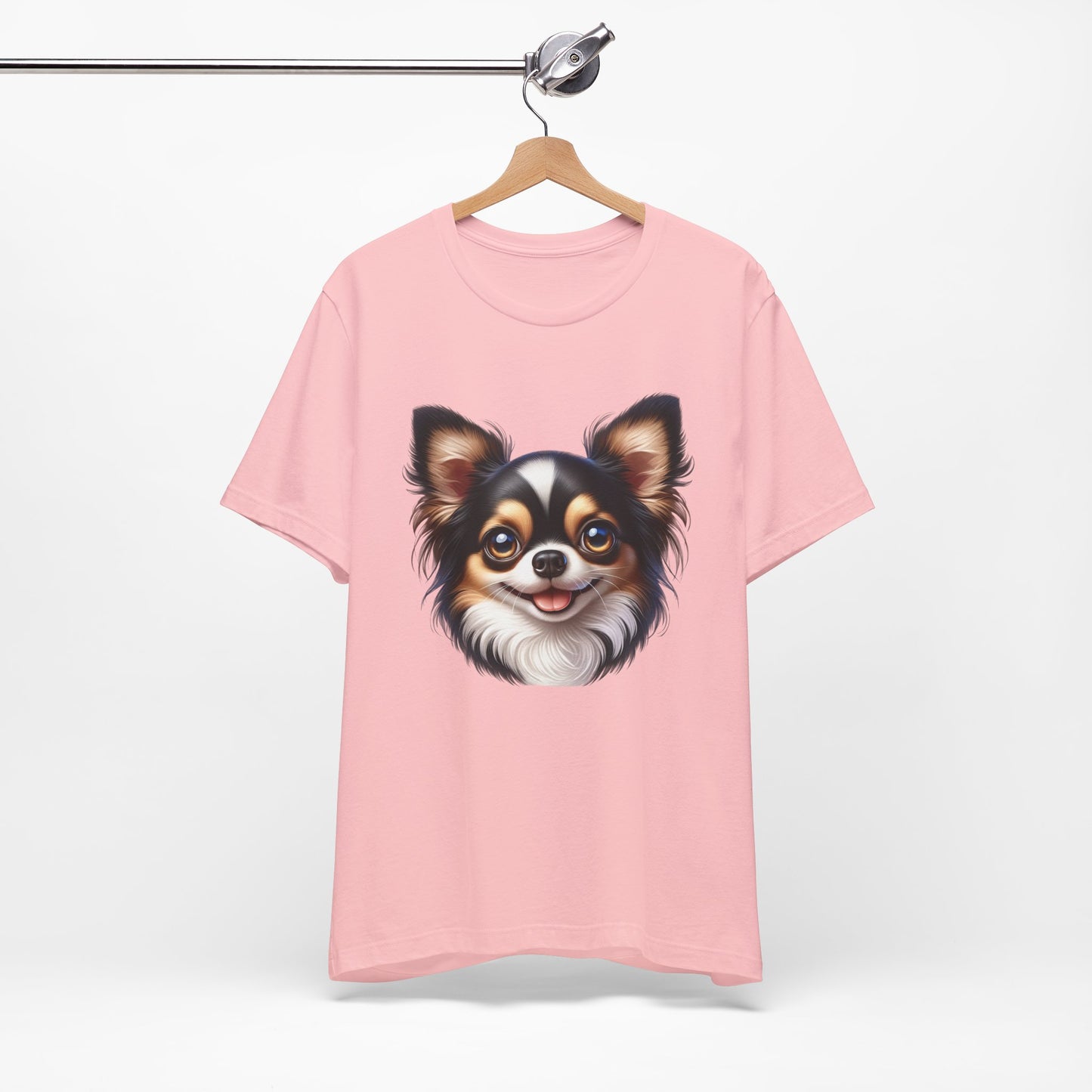 Chihuahua Tricolor Long Coat Cartoon Graphic Tee