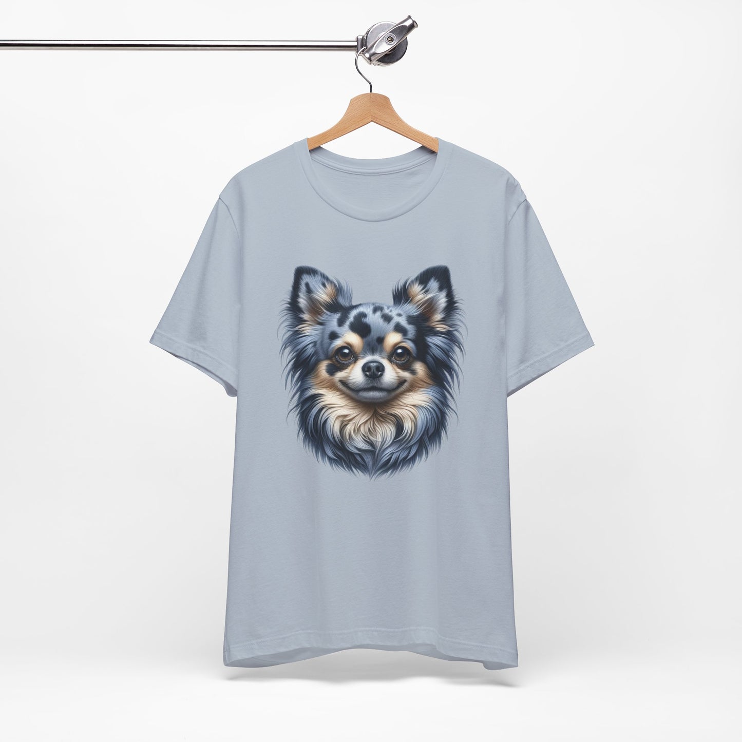 Chihuahua Blue Merle Pattern Long Coat Realistic Graphic Tee