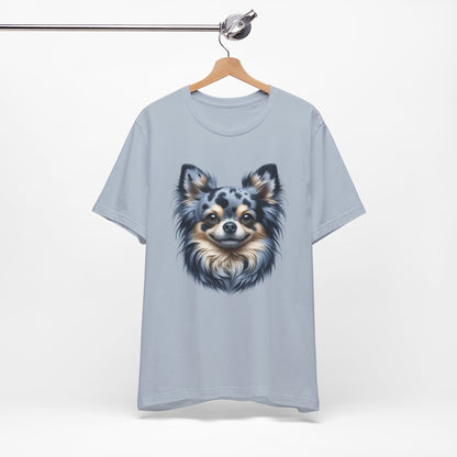 Chihuahua Blue Merle Pattern Long Coat Realistic Graphic Tee