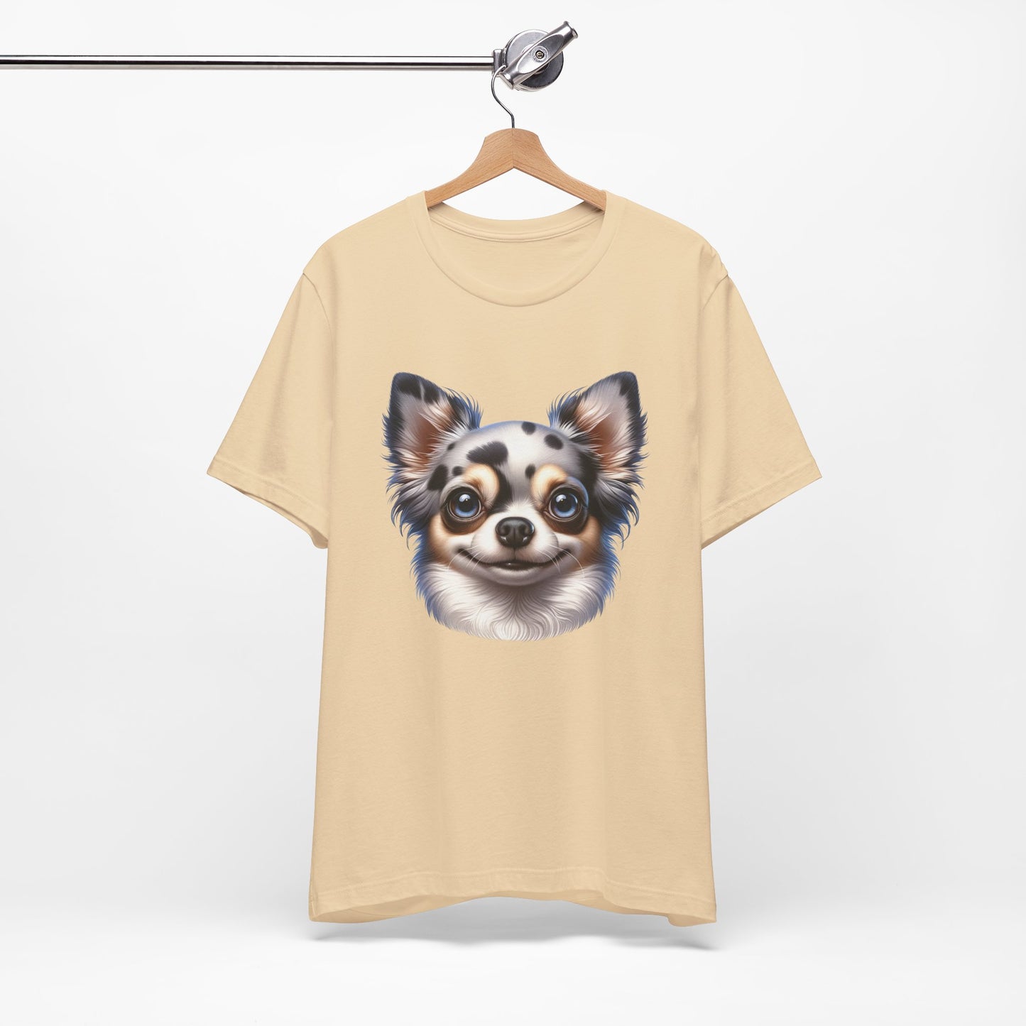 Chihuahua Blue Merle Pattern Long Coat Cartoon Graphic Tee