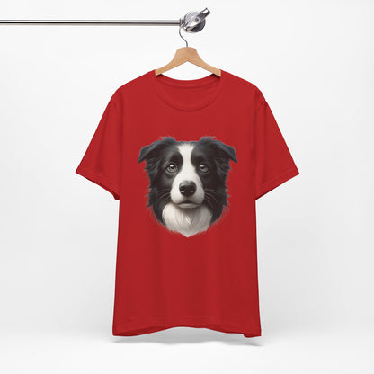 Border Collie Black & White Realistic Graphic Tee