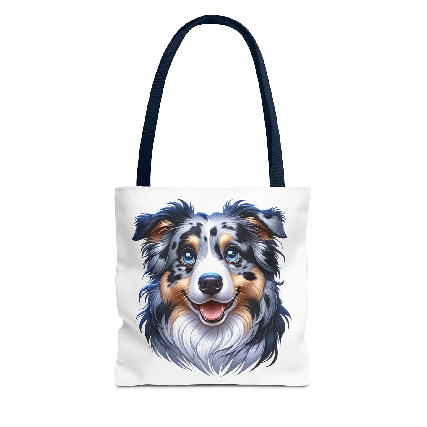 Australian Shepherd Blue Merle Cartoon Illustration Tote Bag