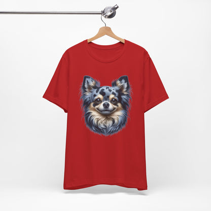 Chihuahua Blue Merle Pattern Long Coat Realistic Graphic Tee