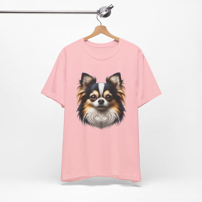 Chihuahua Tricolor Long Coat Realistic Graphic Tee