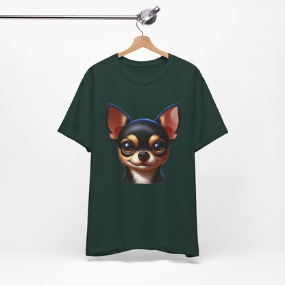 Chihuahua Black & Tan Smooth Coat Cartoon Graphic Tee