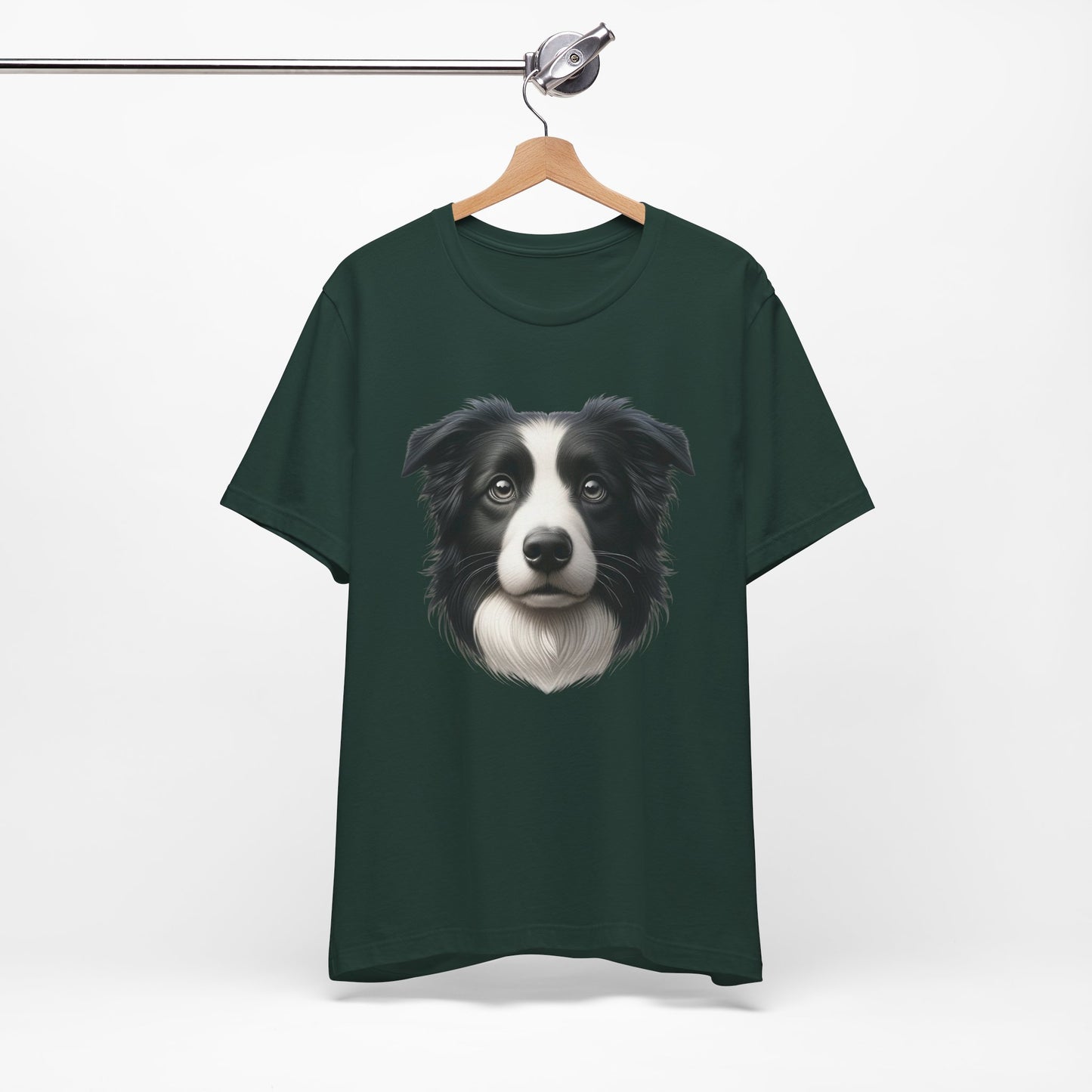 Border Collie Black & White Realistic Graphic Tee