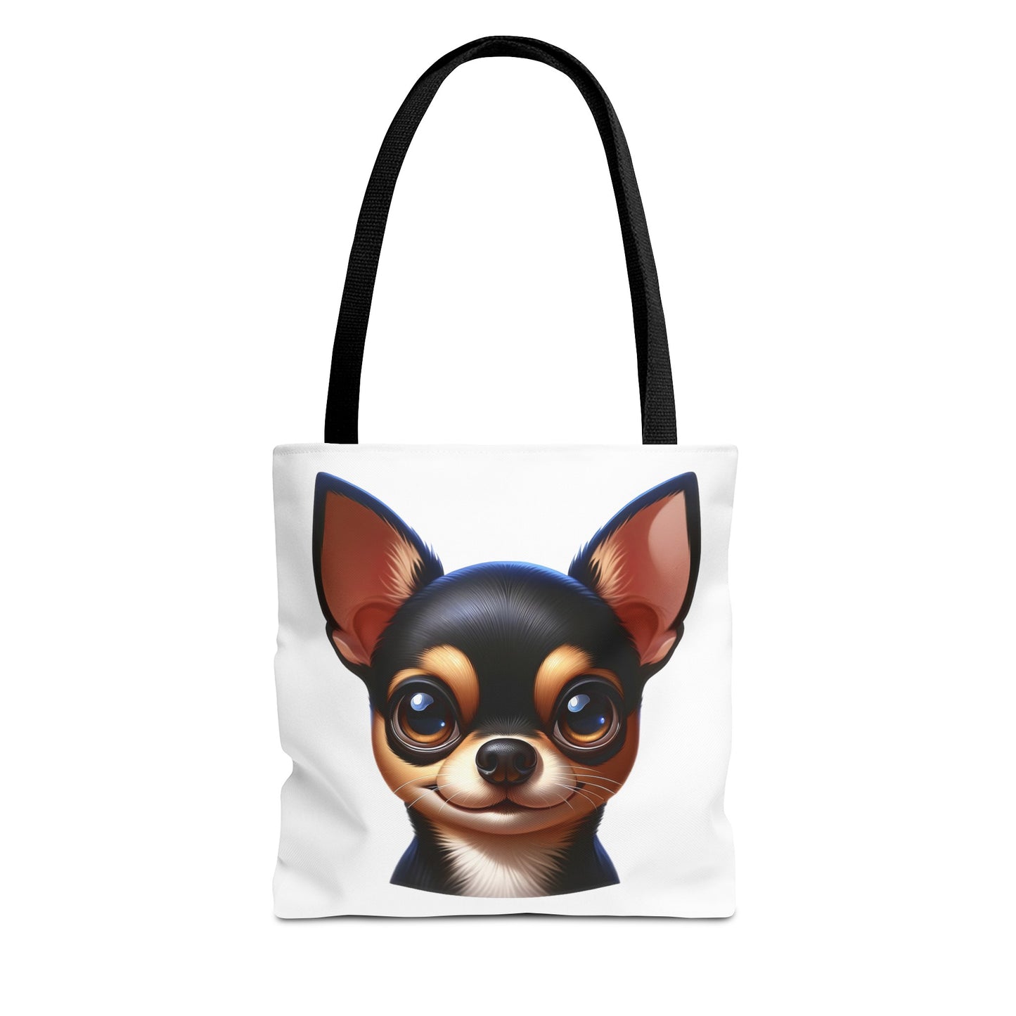 Chihuahua Black & Tan Smooth Coat Cartoon Illustration Tote Bag