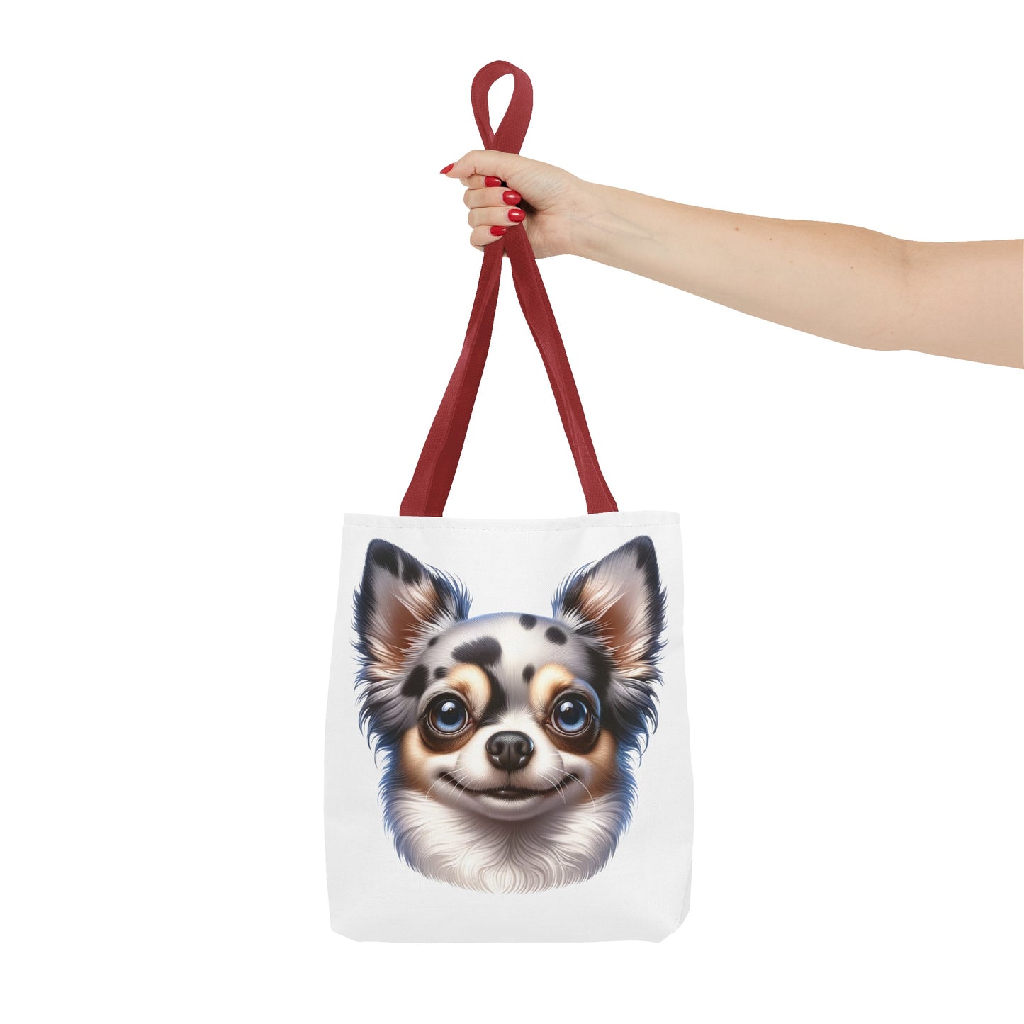 Chihuahua Blue Merle Pattern Long Coat Cartoon Illustration Tote Bag