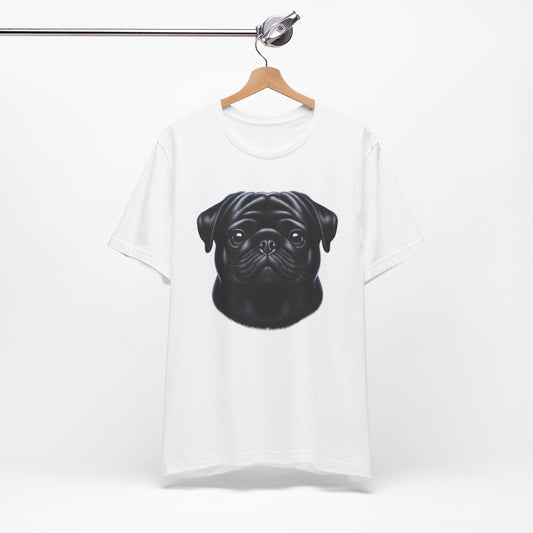 Pug Black Realistic Graphic Tee