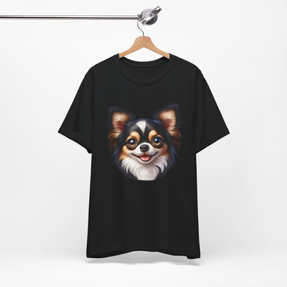 Chihuahua Tricolor Long Coat Cartoon Graphic Tee