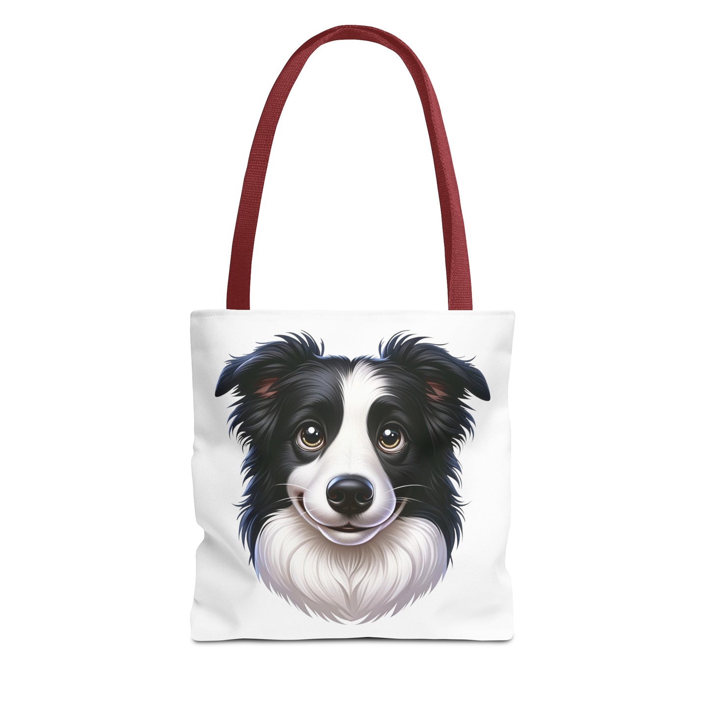 Border Collie Black & White Cartoon Illustration Tote Bag