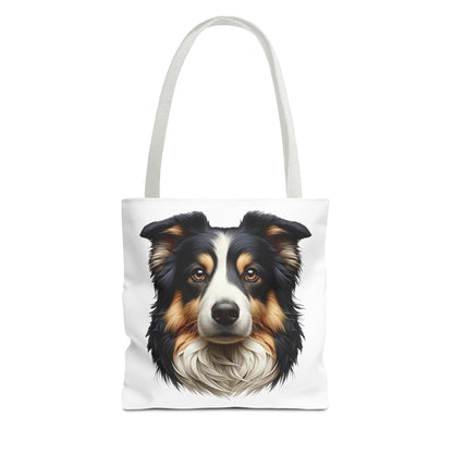 Australian Shepherd Black Tri Realistic Illustration Tote Bag