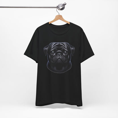 Pug Black Realistic Graphic Tee