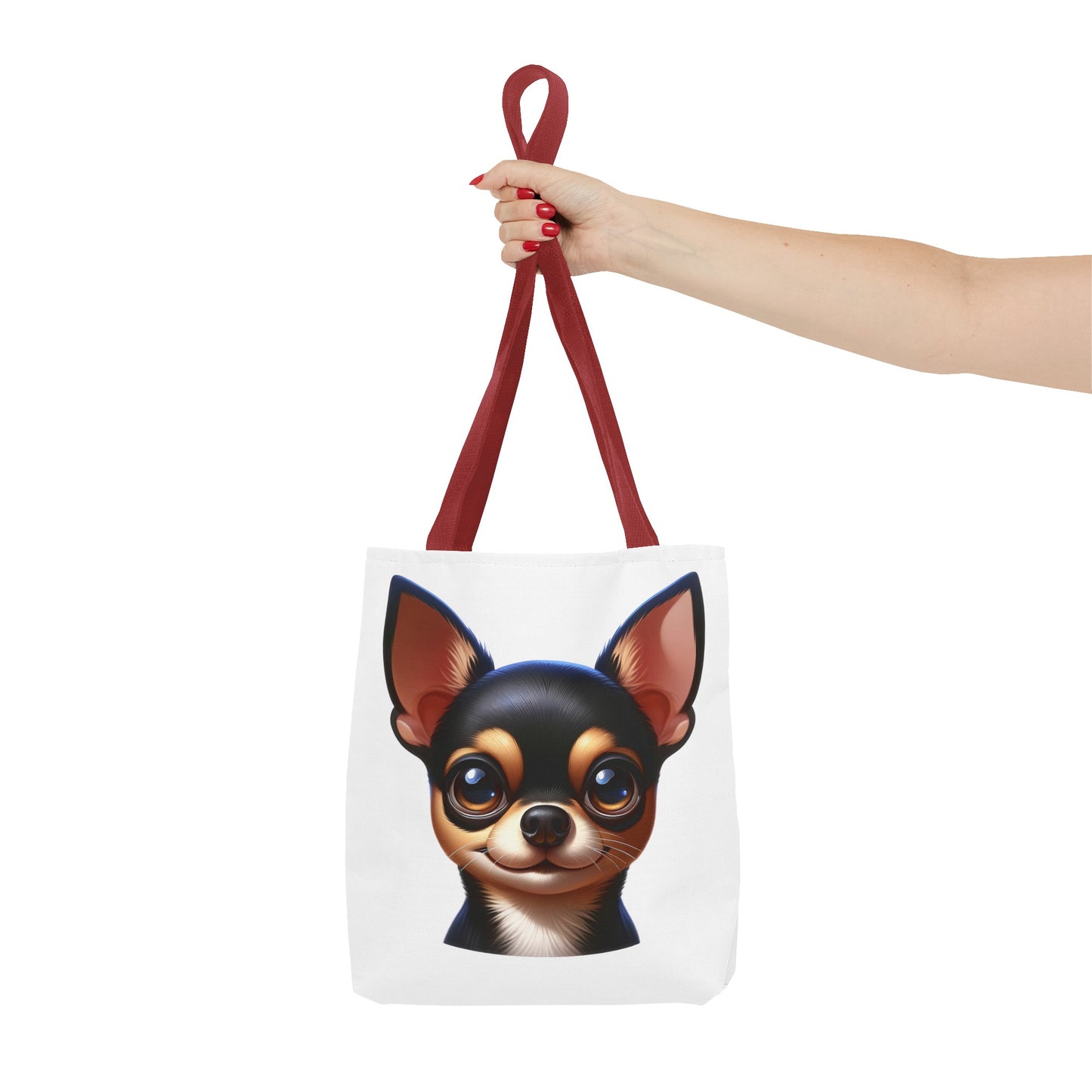 Chihuahua Black & Tan Smooth Coat Cartoon Illustration Tote Bag