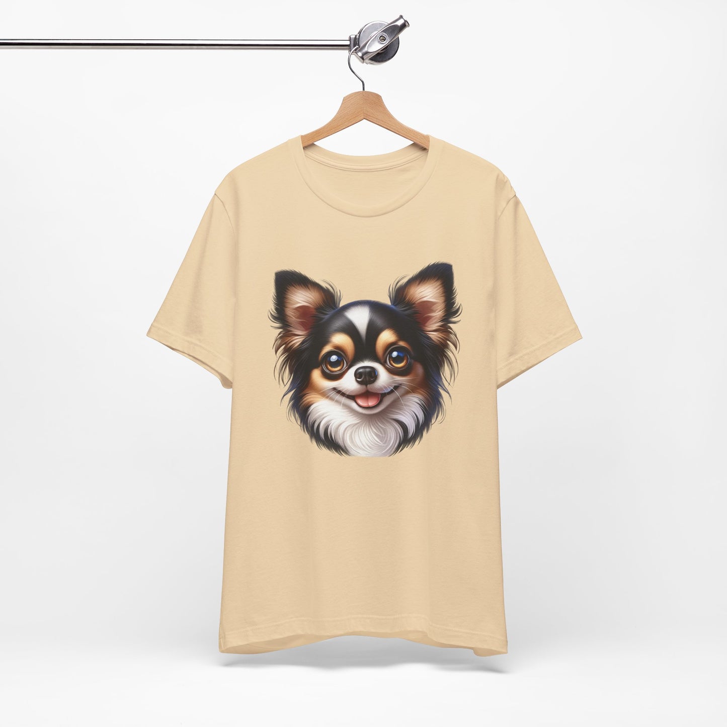 Chihuahua Tricolor Long Coat Cartoon Graphic Tee