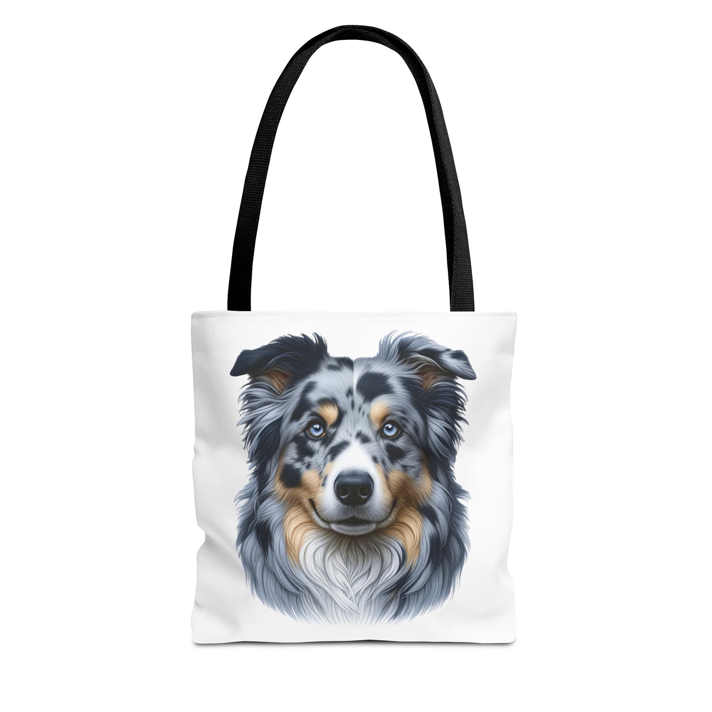 Australian Shepherd Blue Merle Realistic Illustration Tote Bag