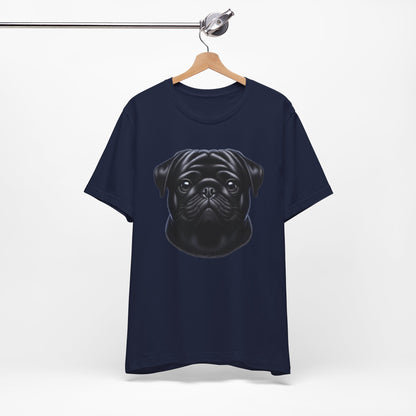 Pug Black Realistic Graphic Tee