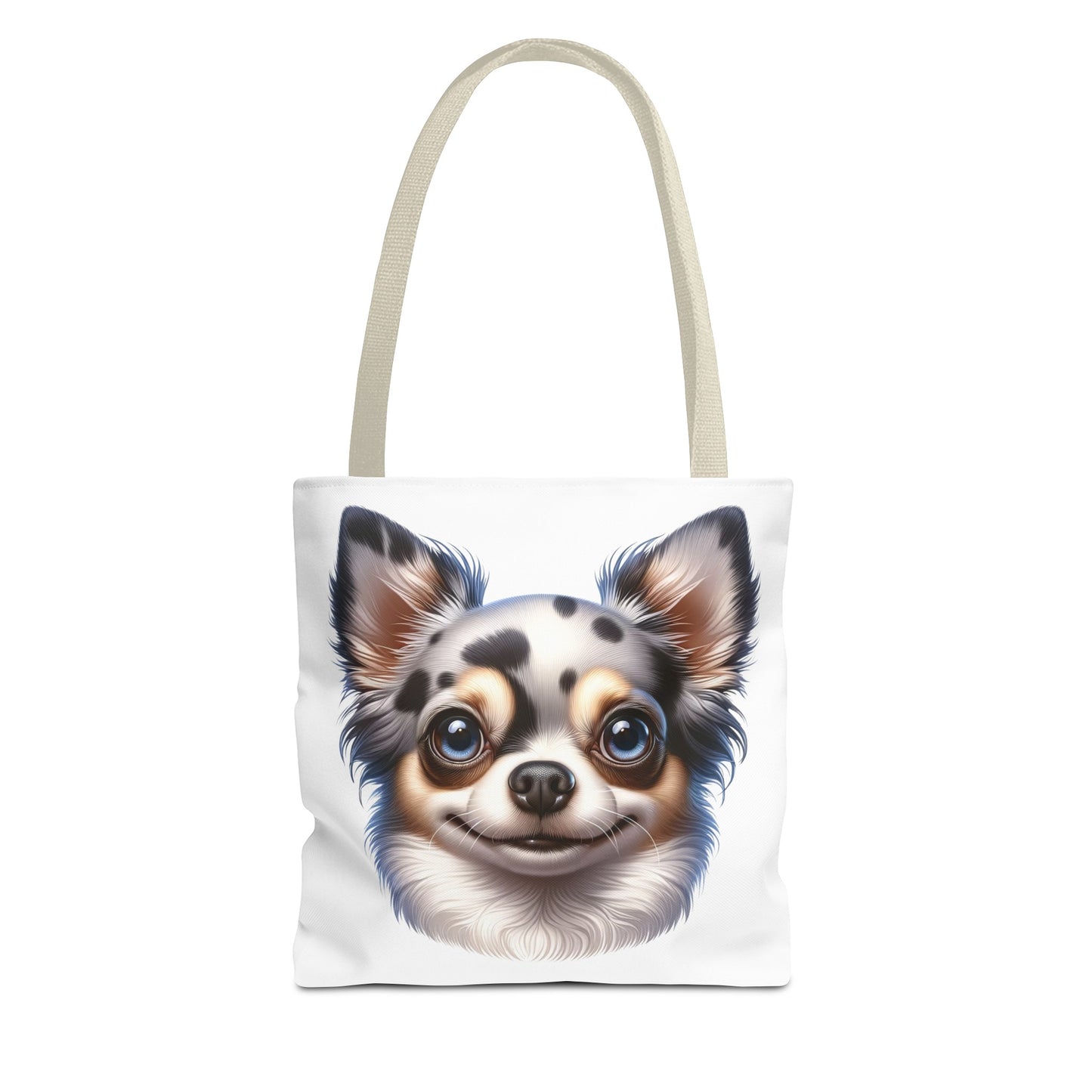 Chihuahua Blue Merle Pattern Long Coat Cartoon Illustration Tote Bag