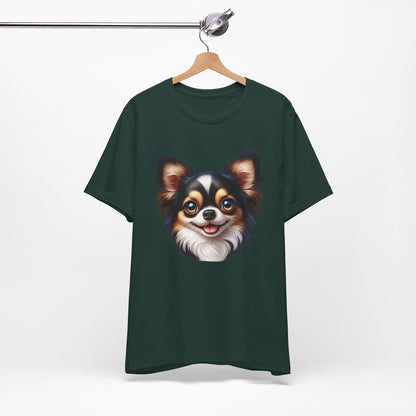 Chihuahua Tricolor Long Coat Cartoon Graphic Tee