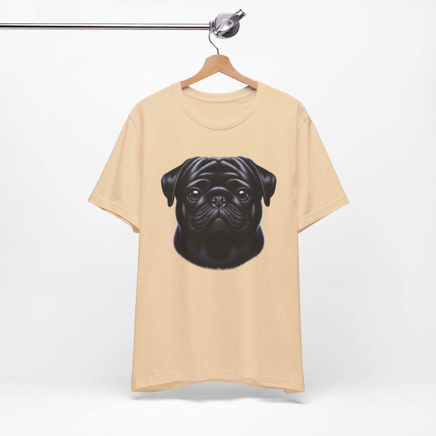Pug Black Realistic Graphic Tee