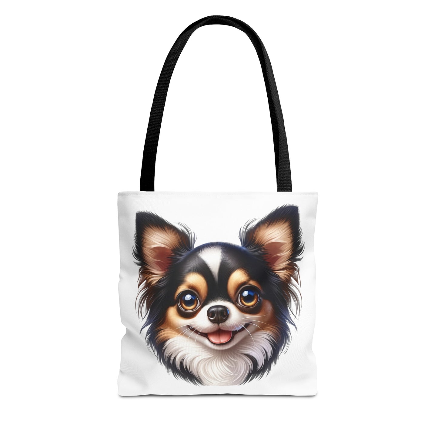 Chihuahua Tricolor Long Coat Cartoon Illustration Tote Bag