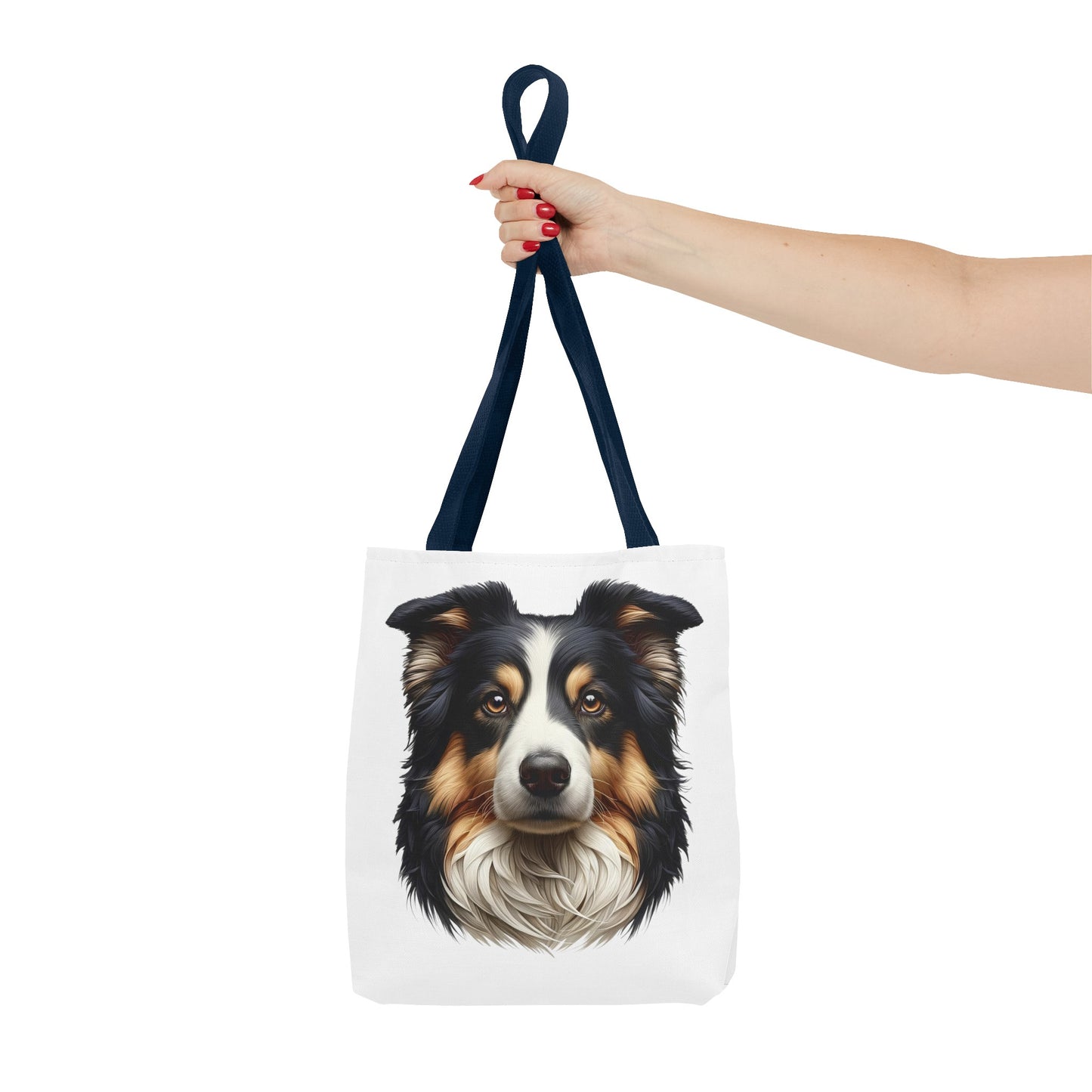 Australian Shepherd Black Tri Realistic Illustration Tote Bag