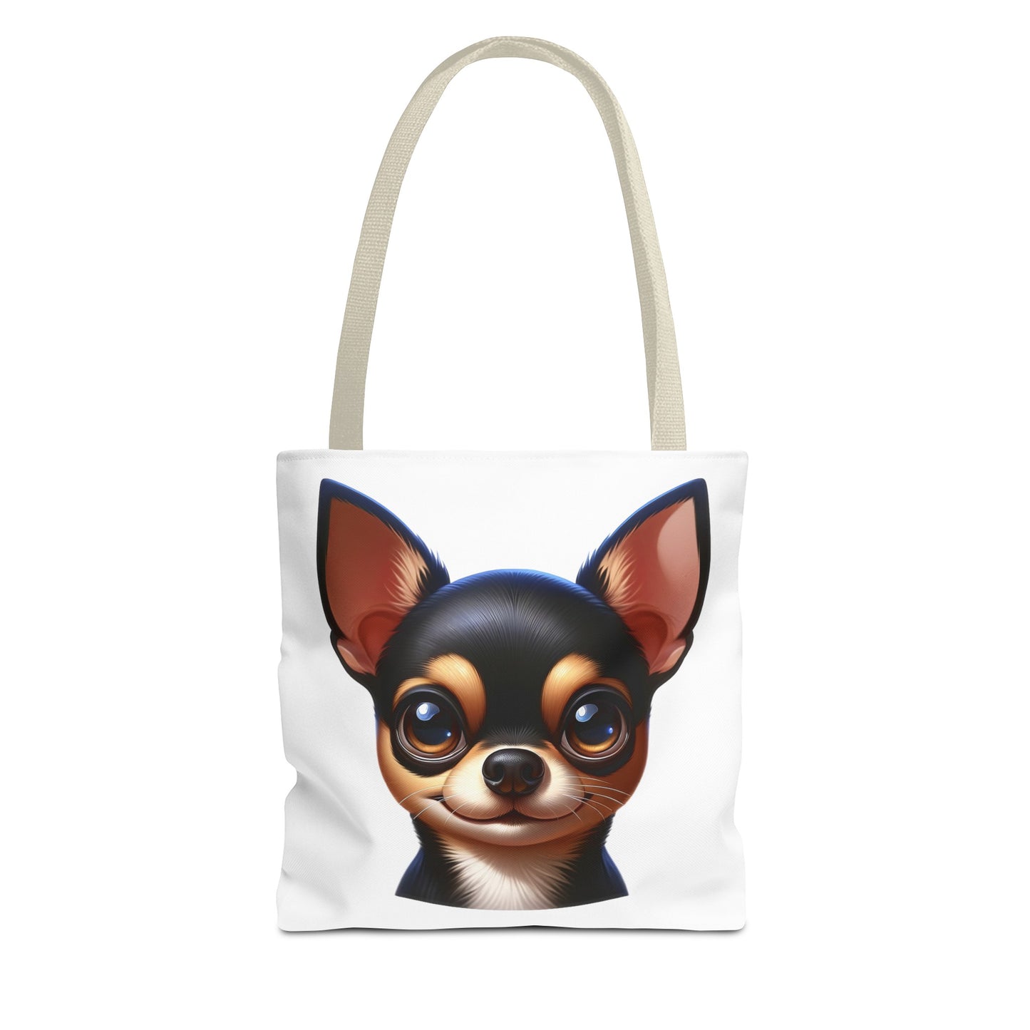 Chihuahua Black & Tan Smooth Coat Cartoon Illustration Tote Bag