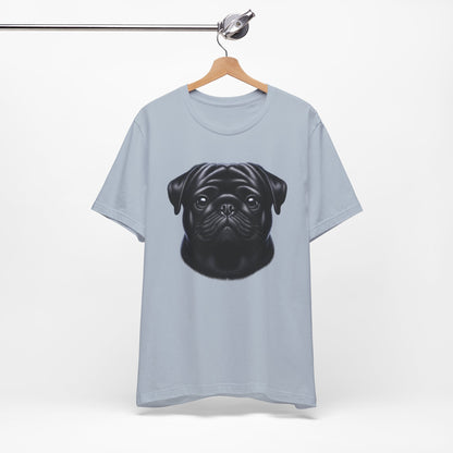Pug Black Realistic Graphic Tee