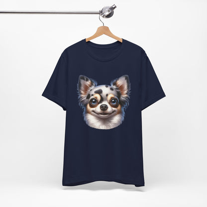 Chihuahua Blue Merle Pattern Long Coat Cartoon Graphic Tee