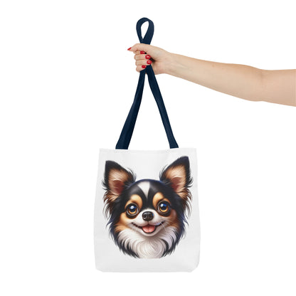 Chihuahua Tricolor Long Coat Cartoon Illustration Tote Bag