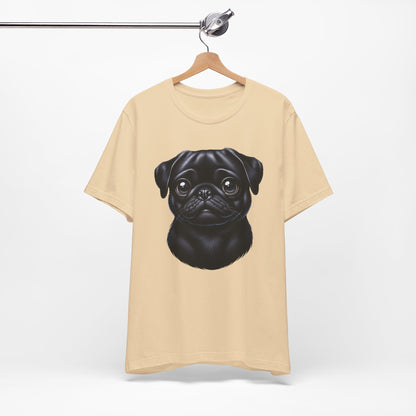 Pug Black Cartoon Graphic Tee