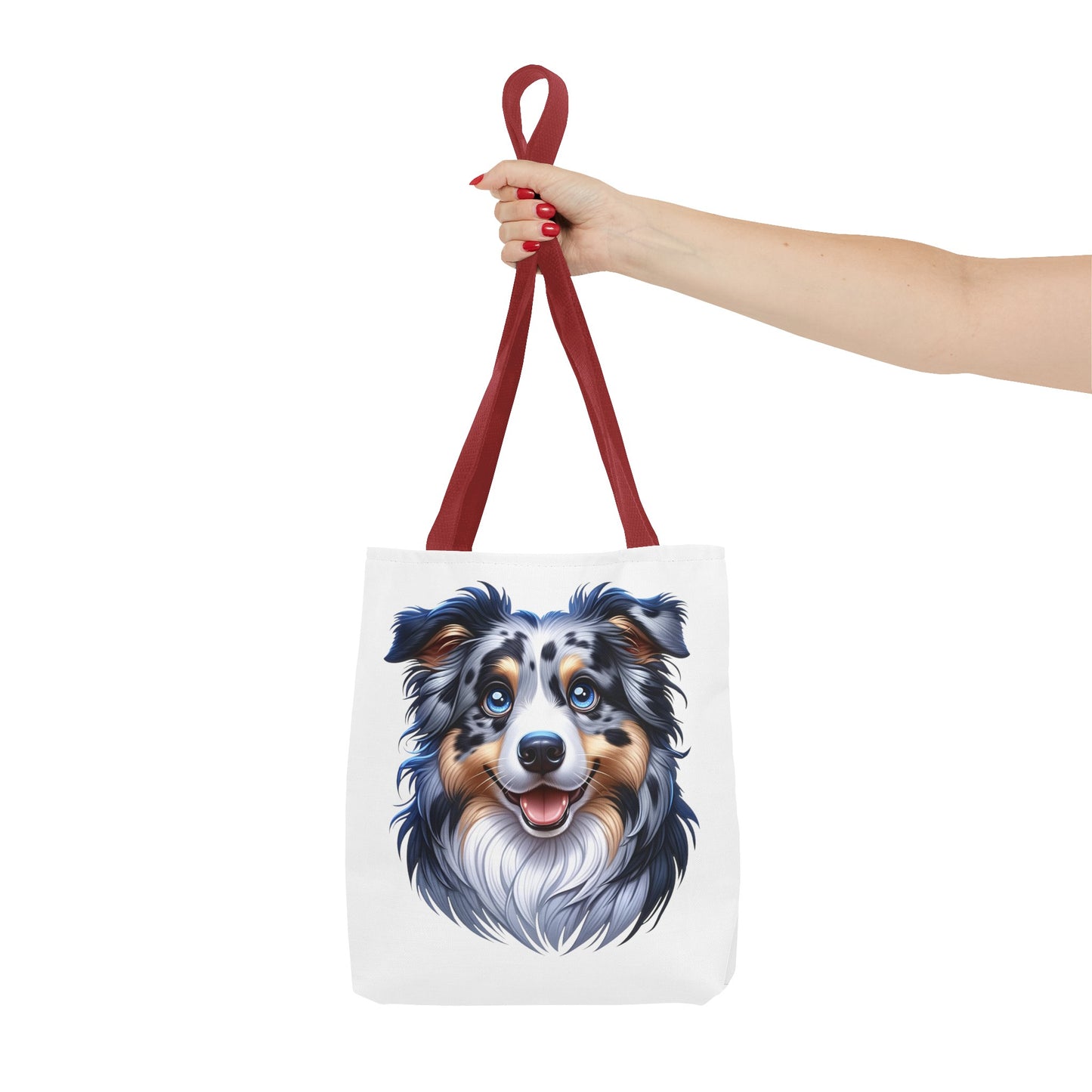 Australian Shepherd Blue Merle Cartoon Illustration Tote Bag